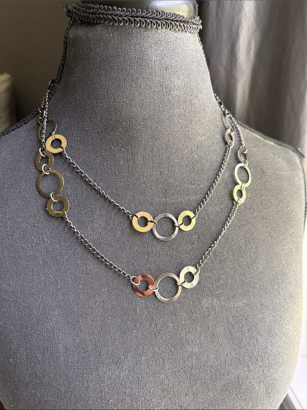 Park Lane “Chic” Hematite Circle Link Necklace